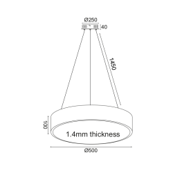 LED Полилей OPTIMUS 50см бял